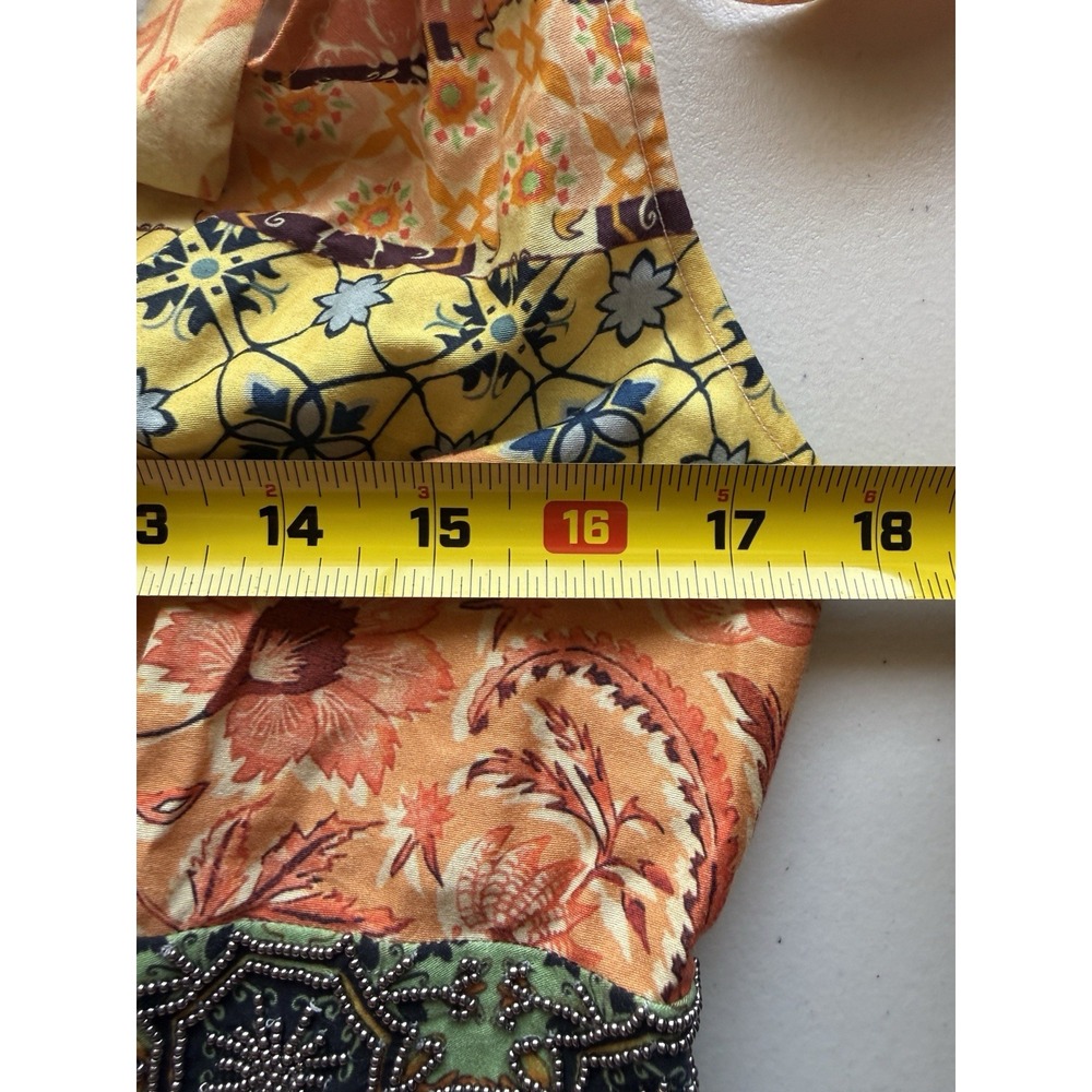 Anthropologie Patchwork Maxi Homecoming Dress NWT Med 100% Cotton - Picture 5 of 14
